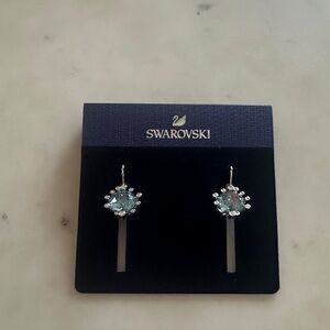 Swarovski Silver Earrings with Blue Crystals